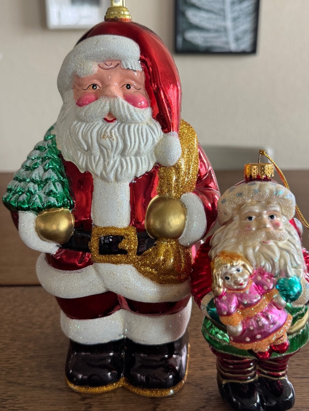 Vintage Hard Plastic Blow Mold Christmas Santa